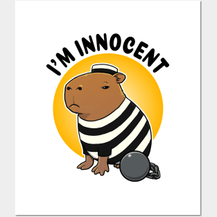 I'm innocent Capybara Prisioner Posters and Art